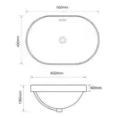 MIXXUS PREMIUM ELLIPSE-1601 Раковина врізна, біла (MP6569)
