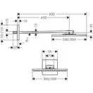 Верхній душ з тримачем Axor ShowerSolutions 300х300 1jet, polished black chrome (35314330)