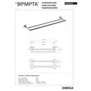 Тримач рушників 104204052 Omega :  подвійний Bemeta Чехія