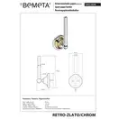 Тримач туалетного паперу 144212038 Retro 2 : вертикальн. Золото-хром Bemeta Чехія