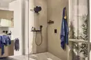 Термостат на 2 потребителя со встроенной защитной комбинацией EN 1717 Hansgrohe ShowerSelect Comfort E (цвет - чёрный матовый) 15578670