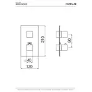 WE00102/QCR Змішувач для душу вбудовуваний з термостатом на 2 джерела без внутр частини хром Nobili ІТАЛІЯ (WE00102/QCR)