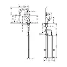 Кухонный смеситель 180, с вытяжным душем, 2jet sBox Hansgrohe Focus M42 (цвет - хром) 71821000
