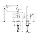 Кухонный смеситель с запорным вентилем, 1jet Hansgrohe Talis M54 (цвет - сталь) 72827800