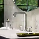 Змішувач для умивальника Axor Citterio 170/140 на 3 отвори, з донним клапаном, полірований чорний хром (39135330)