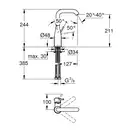 Змішувач для умивальника Grohe Essence New L-Size, хром (24177001)