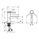 Hansgrohe Finoris 100 Змішувач для умивальника, чорний матовий (76010670)