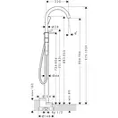 Змішувач для ванни пiдлоговий Axor One, Matt Black (48440670)
