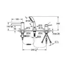 Змішувач на борт ванни Grohe Bau Classic на 3 отвори, хром (25118000)