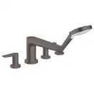 Смеситель на борт ванны Hansgrohe Talis E (цвет - шлифованный чёрный хром), с душевым гарнитуром (71748340) фото 1 Aquada.com.ua