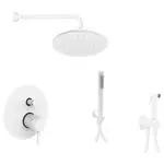 Душевая система скрытого монтажа Paffoni Shower Ø 225 мм + гигиенический душ Paffoni Tweet Round Mix (цвет - белый матовый) (KITLIG015BO+ZDUP110BO)
