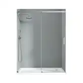 Koer SR SD02-140x200 Дверь в нишу, прозрачное стекло, хром (KR5383)
