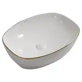 Mixxus Premium DIVERSE-0109 Раковина накладна, біла/золото (MP6548)