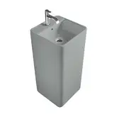 Nic-Design Умивальник окремо стоячий Nic Design Semplice 40х40х85 см з отвором під змішувач, злив у стіну, Cemento матовий (001371047)