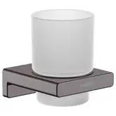 Склянка підвісна Hansgrohe AddStoris, Brushed Black/скло (41749340)