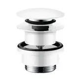 Донний клапан Hansgrohe для умивальників з переливом push-open, білий матовий (50100700)