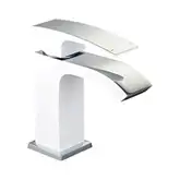 KOER KB-12007-04 Смеситель для умывальника, хром+белый (KR5151)