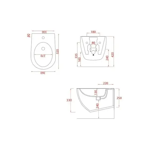 Artceram File 2.0 Біде підвісне, grigio oliva (FLB001 15; 00)