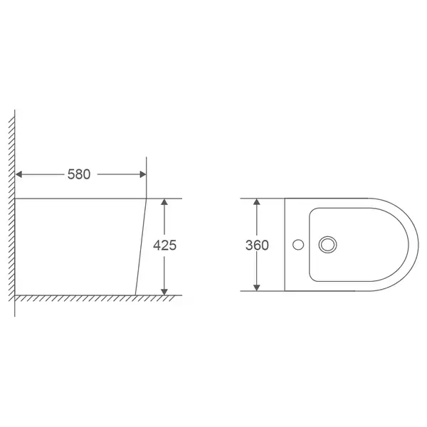 MIXXUS PREMIUM BEVEL-0601 Биде напольное, белое (MP6598)