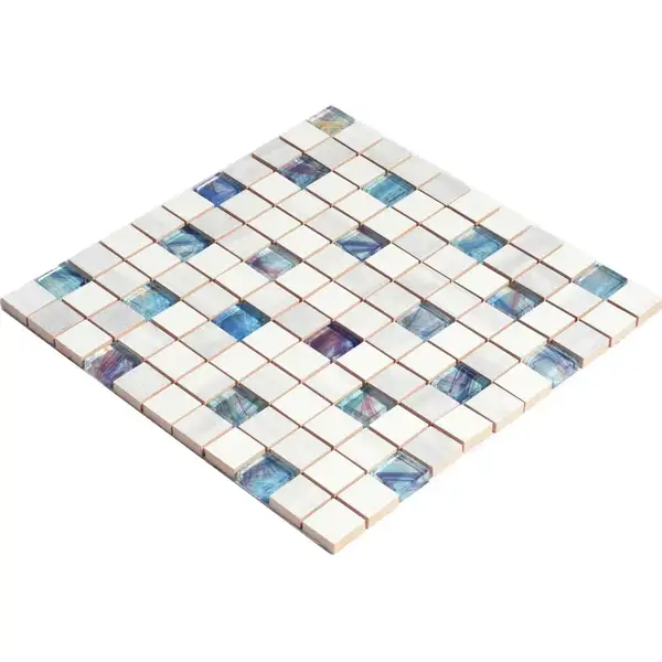 KOTTO Мозаїка CM 3107 C3 Laterizio Griz-Laterizio Bianco-Line Glass 300x300x9 Котто Кераміка (СМ 325107)