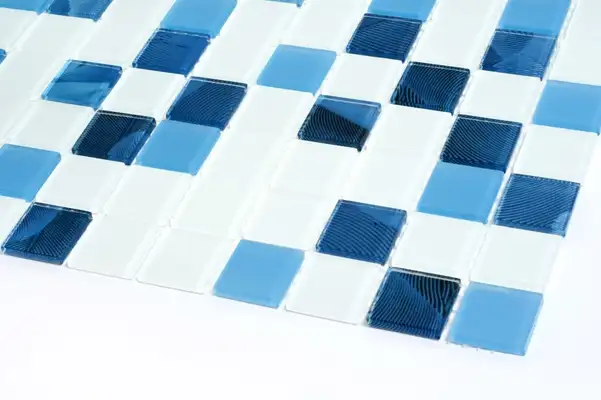 KOTTO Мозаїка скляна GMP 0425018 С3 print 19/blue D mat/white mat 300x300 (кубик 2,5х2,5) Кераміка Лео УКРАЇНА