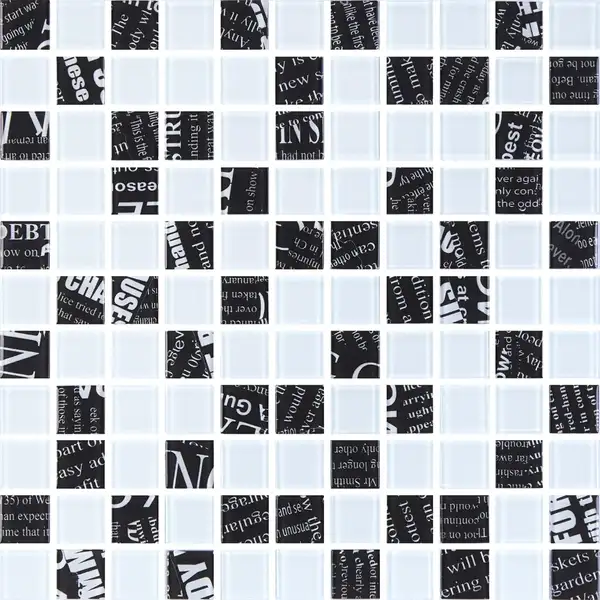 KOTTO Мозаїка скляна GMP 0425048 С2 print 45/white 04 300x300 (кубик 2,5х2,5) Кераміка Лео УКРАЇНА