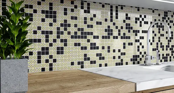 KOTTO Мозаїка скляна GMP 0825002 С2 print 2/black mat 300x300 (кубик 2,5х2,5) Кераміка Лео УКРАЇНА