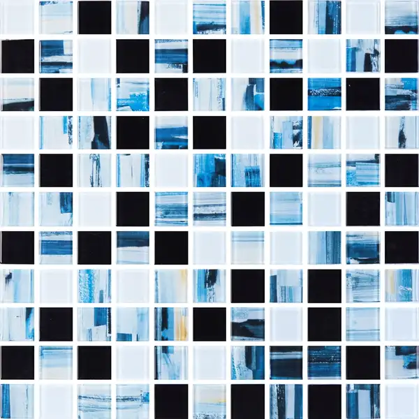 KOTTO Мозаїка скляна GMP 0825031 С3 print 36/ black /white   300 x 300 х 8   ( 25 х 25 ) Кераміка Лео УКРАЇНА