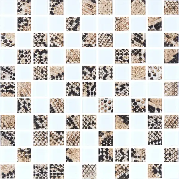 KOTTO Мозаїка скляна GMP 0825037 С2 print 38/white mat 300x300 (кубик 2,5х2,5) Кераміка Лео УКРАЇНА