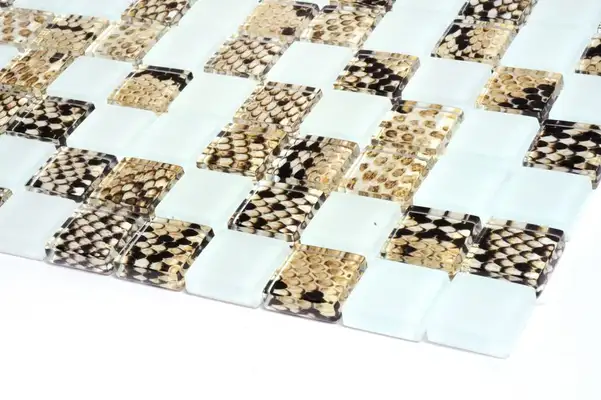 KOTTO Мозаїка скляна GMP 0825037 С2 print 38/white mat 300x300 (кубик 2,5х2,5) Кераміка Лео УКРАЇНА