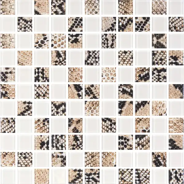 KOTTO Мозаїка скляна GMP 0825038 С2 print 38/beige w41 300x300 (кубик 2,5х2,5) Кераміка Лео УКРАЇНА
