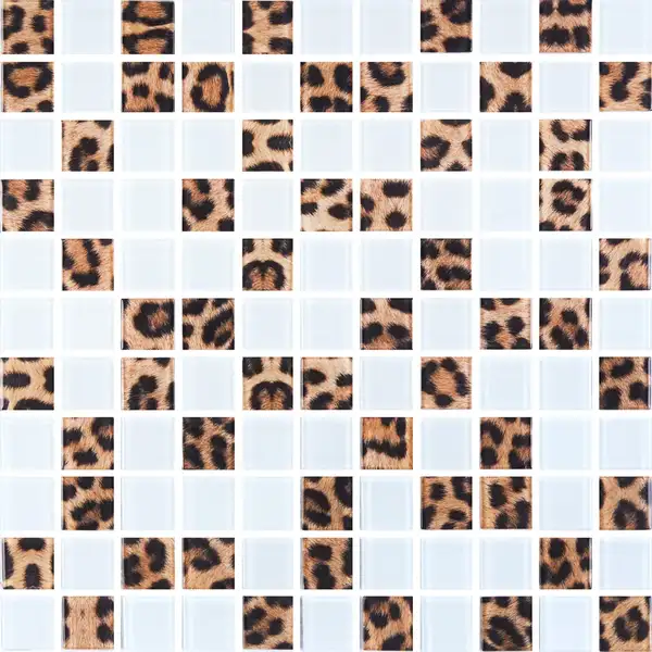 KOTTO Мозаїка скляна GMP 0825044 С2 print 41/white mat 300x300 (кубик 2,5х2,5) Кераміка Лео УКРАЇНА