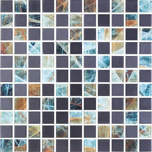 KOTTO Мозаїка скляна GMP 0825045 С2 print 42/black mat 300x300 (кубик 2,5х2,5) Кераміка Лео УКРАЇНА