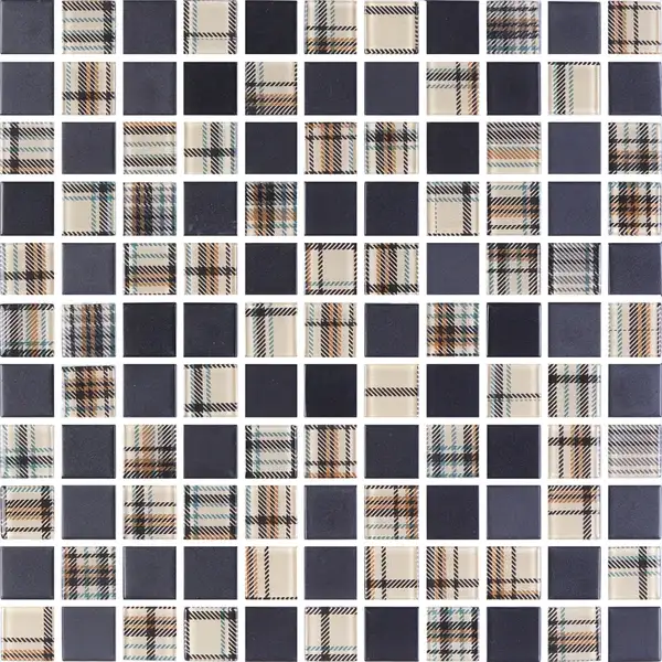 KOTTO Мозаїка скляна GMP 0825053 С2 print 47/black mat 300x300 (кубик 2,5х2,5) Кераміка Лео УКРАЇНА