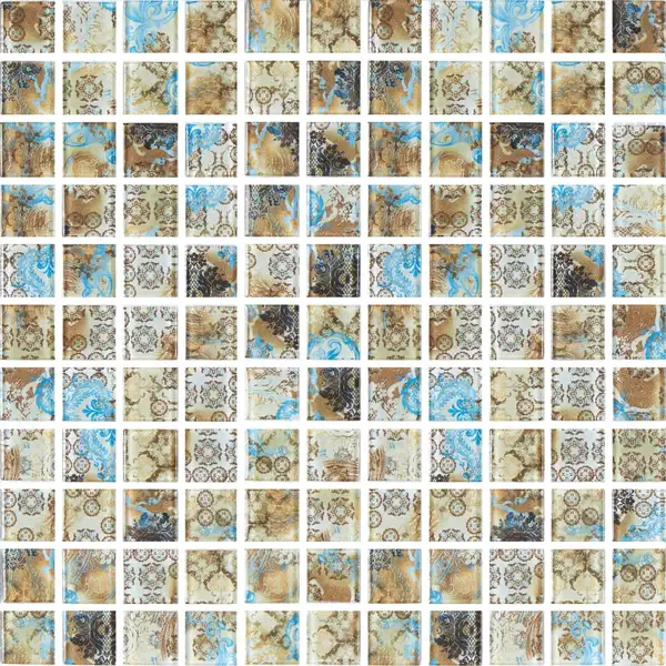KOTTO Мозаїка скляна GMP 0425028 С print 34 300x300 (кубик 2,5х2,5) Кераміка Лео УКРАЇНА (GPM 0425028)
