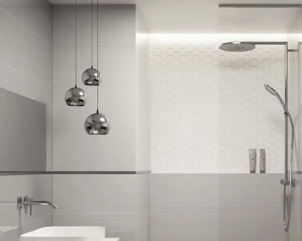 Мозаїка пресована Універсальна Bianco Hexagon 22x25,5 код 1887 Ceramika Paradyz (M-P-220X255-1-UNIW.BIHE)