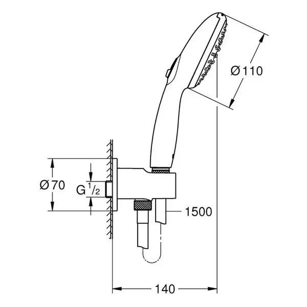 Grohe Tempesta 110 Душевой гарнитур, черный матовый (264062433)
