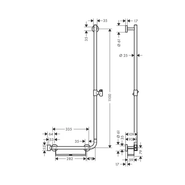 Hansgrohe Unica Comfort Душова штанга 110 см, хром (26404400)