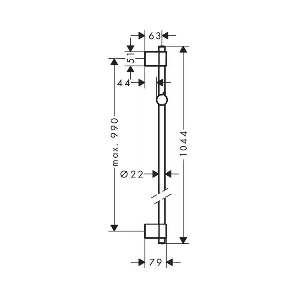 Душова штанга Hansgrohe Unica Varia 105 см, хром (27356000)