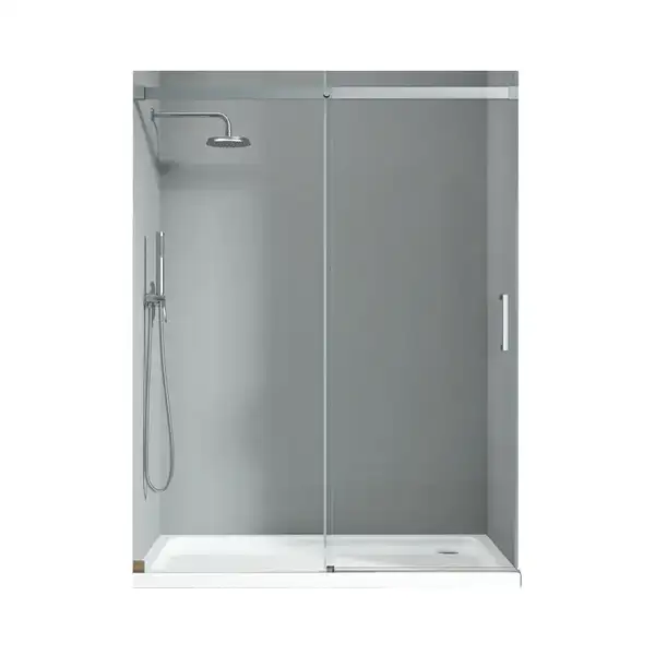 Koer SR SD02-140x200 Дверь в нишу, прозрачное стекло, хром (KR5383)