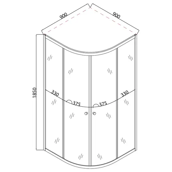 Mixxus PLAIN SC01 Душевая кабина, графит (MI6902)