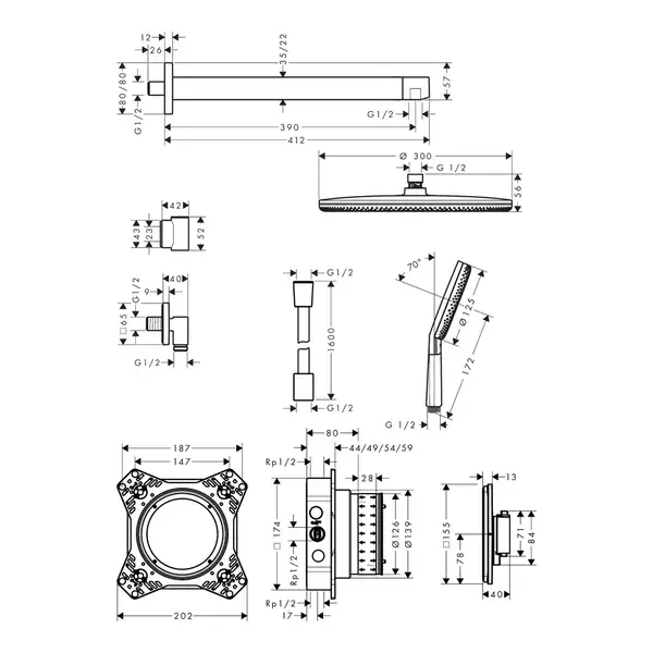 Hansgrohe Raindance Alive S 300 Душ. система, хром (24630000)