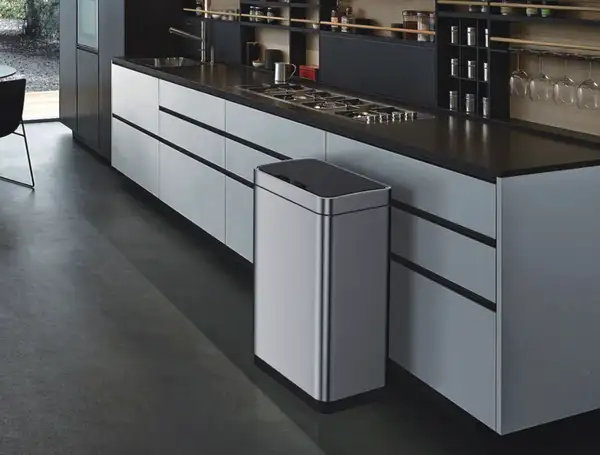 Відро для сміття сенсорне прямокутне Koer TC-020312-02 12 л колір нержавійка (KR5586)
