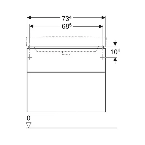 Тумба под раковину Geberit Smyle Square 73,4 см, орех тёмный (500.353.JR.1)