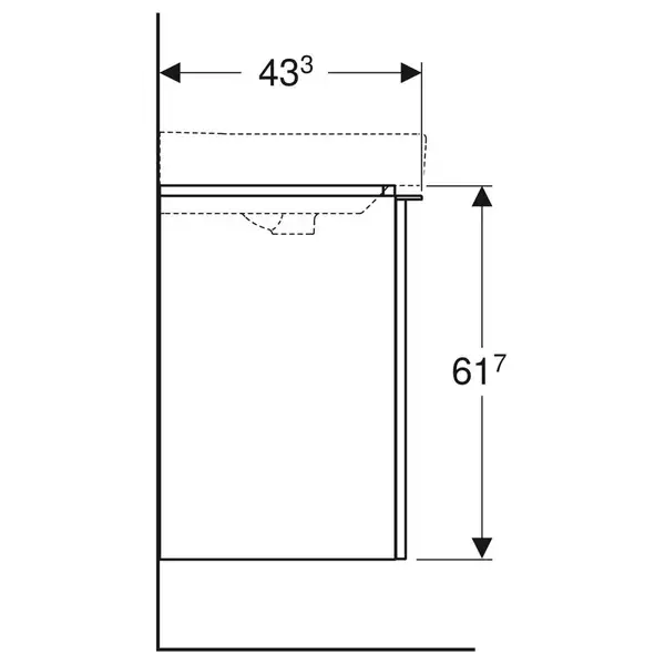 Тумба Geberit Smyle Square 53,6 см, корпус и фасад - белый глянец / ручка - белый мат 500.366.00.1