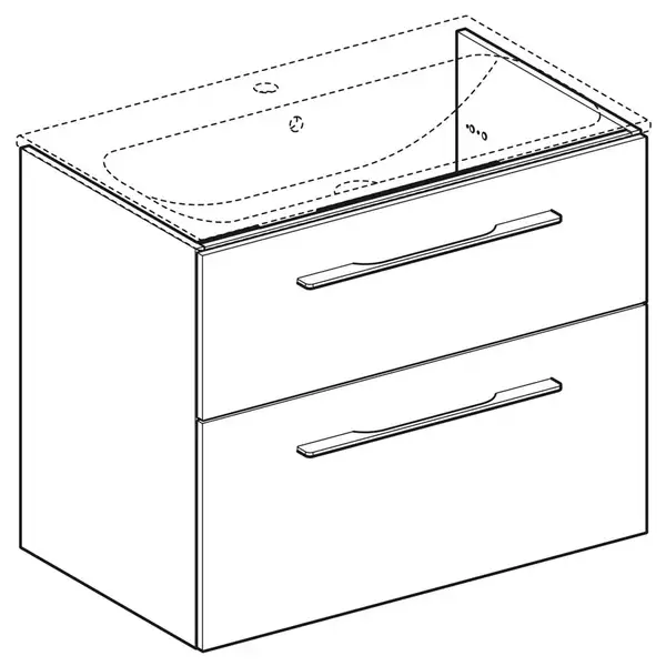 Тумба под раковину Geberit Selnova Square, slim rim 80 см, орех светлый 501.211.00.1