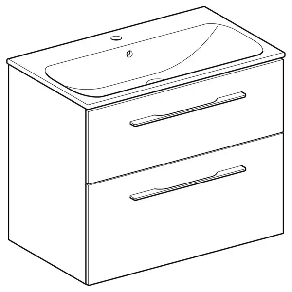 Тумба с раковиной Geberit Selnova Square slim rim 80 см, орех светлый (501.243.00.1)