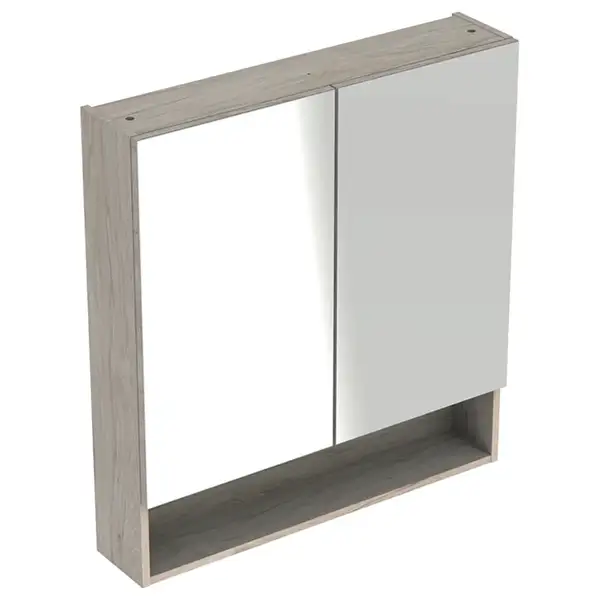 Зеркальный шкафчик Geberit Selnova Square 78,8 х 17,5 х h85 см, орех светлый (501.271.00.1)