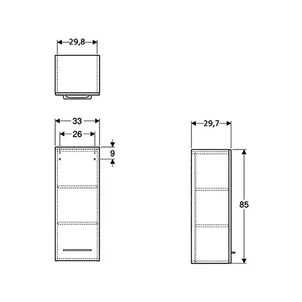 Шкафчик Geberit Selnova Square 33 х 29,7 х h85 см, белый глянцевый (501.276.00.1)