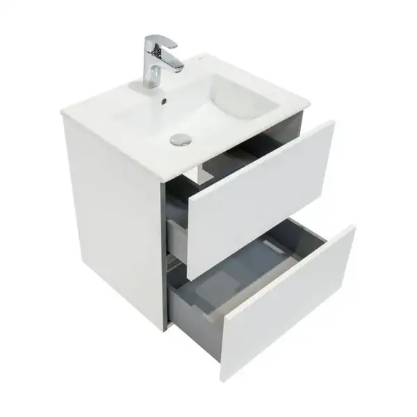 Тумба з умивальником Roca Cube 55 см, білий глянцевий (A85119A806)